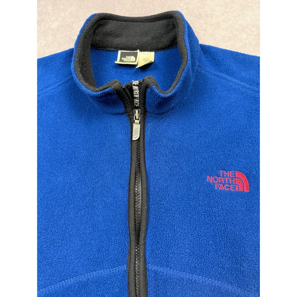 The North Face Fleece Polartec Vest‎ Royal Blue Full Zip Men M Outdoor Layer USA